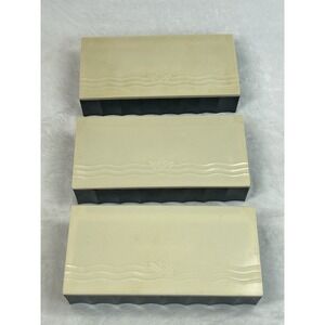 Vintage Community Plate Flatware Trinket Storage Box Set 3 Ivory Black MCM Case